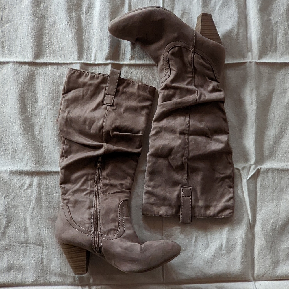 Call It Spring Slouchy Taupe Boots - Picture 4 of 8